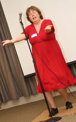 photo of  Kate, second place at Shoe Slam, Albany Institute of History and Art, Nov. 5, 2010